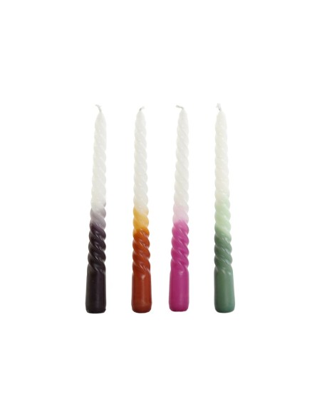 Chandelles DKD Home Decor Bicolore 2 x 2 x 25 cm 2 x 2 x 20 cm (4 Pièces) (4 Unités)