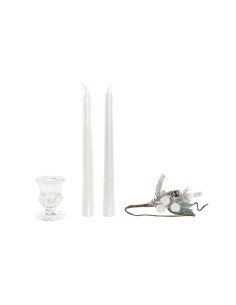 Chandelles DKD Home Decor Blanc Noël 21 x 10 x 5 cm 2 x 2 x 20 cm (4 Pièces)