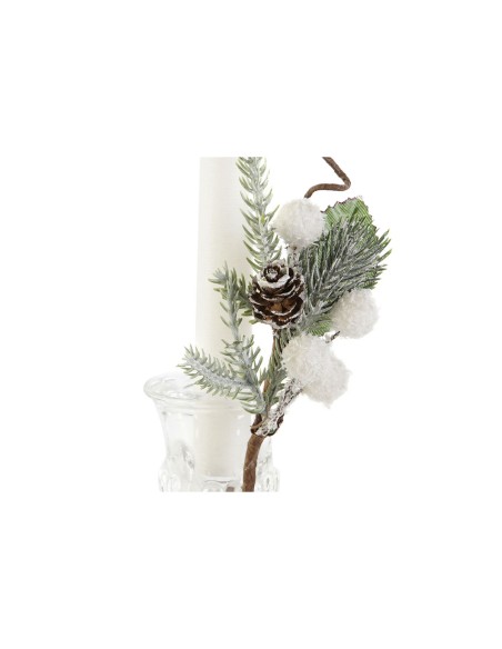 Chandelles DKD Home Decor Blanc Noël 21 x 10 x 5 cm 2 x 2 x 20 cm (4 Pièces)