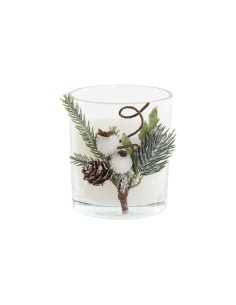 Bougie DKD Home Decor Blanc Noël 10,5 x 8,5 x 8,5 cm