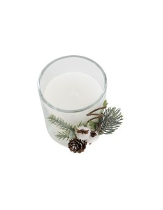 Bougie DKD Home Decor Blanc Noël 10,5 x 8,5 x 8,5 cm 2