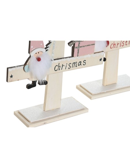 Sapin de Noël DKD Home Decor Rouge Rose Bois 17,5 x 5 x 38 cm (2 Unités)