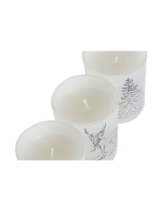Bougie DKD Home Decor Blanc Noël 5 x 5 x 6 cm (3 Unités) 2