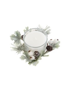 Bougie DKD Home Decor Blanc Noël 15 x 15 x 5.5 cm 13 x 13 x 5,5 cm 2