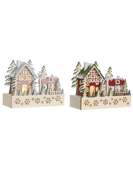 Décorations de Noël DKD Home Decor Rouge Rose 21 x 9,5 x 19 cm (2 Unités)