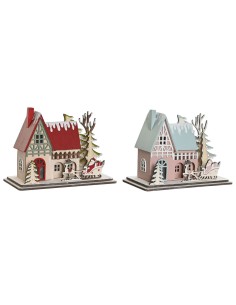 Décorations de Noël DKD Home Decor Rouge Rose clair 23,5 x 11 x 20,5 cm (2 Unités)