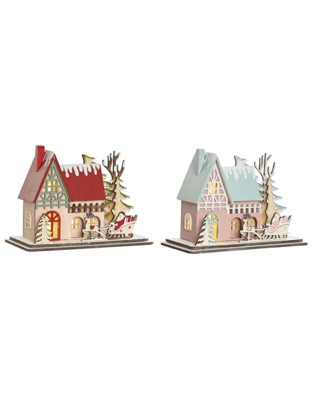 Décorations de Noël DKD Home Decor Rouge Rose clair 23,5 x 11 x 20,5 cm (2 Unités)