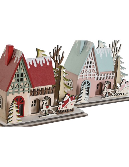 Décorations de Noël DKD Home Decor Rouge Rose clair 23,5 x 11 x 20,5 cm (2 Unités)