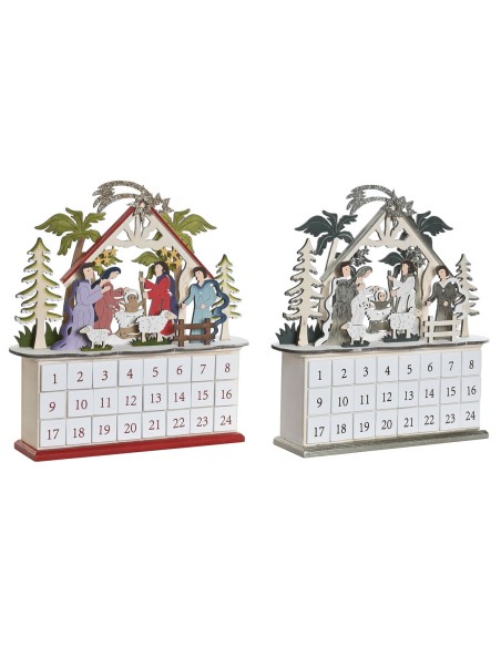 Calendrier de l’Avent DKD Home Decor Bois 34 x 8,5 x 36,5 cm (2 Unités)