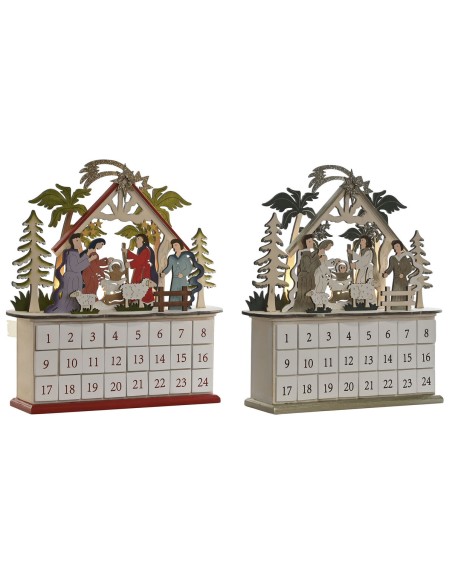 Calendrier de l’Avent DKD Home Decor Bois 34 x 8,5 x 36,5 cm (2 Unités)