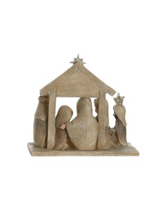 Crèche de Noël DKD Home Decor Bleu Marron Doré Résine 7 x 7 x 15,5 cm (2 Unités) 2