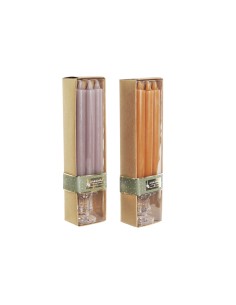 Chandelles DKD Home Decor Gris Orange Noël 2 x 2 x 20 cm (4 Pièces) (2 Unités)