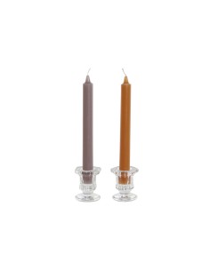 Chandelles DKD Home Decor Gris Orange Noël 2 x 2 x 20 cm (4 Pièces) (2 Unités) 2