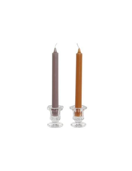 Chandelles DKD Home Decor Gris Orange Noël 2 x 2 x 20 cm (4 Pièces) (2 Unités)