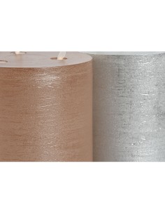 Bougie LED DKD Home Decor Doré Argenté 15 x 15 x 15 cm (AA) (2 Unités) 2