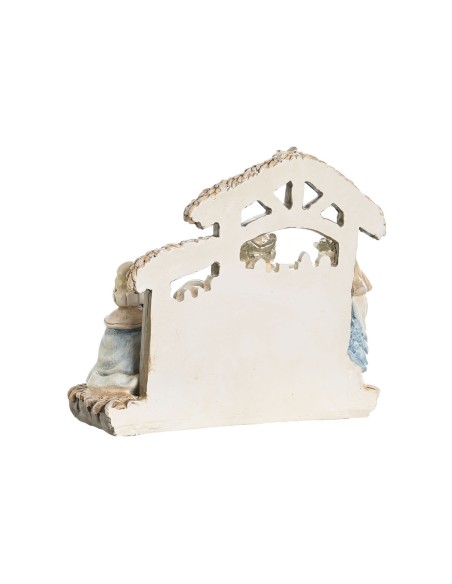 Crèche de Noël DKD Home Decor Bleu Blanc Marron Résine 20 x 7 x 17,5 cm (2 Unités)