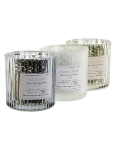 Bougie DKD Home Decor Blanc Doré Argenté 8,8 x 8,8 x 9 cm (3 Unités) 2