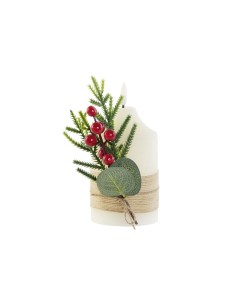 Bougie LED DKD Home Decor Blanc 7 x 7 x 12 cm (AA)