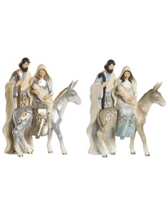 Crèche de Noël DKD Home Decor Bleu Blanc Marron Argenté Résine 23,5 x 16 x 32 cm (2 Unités)