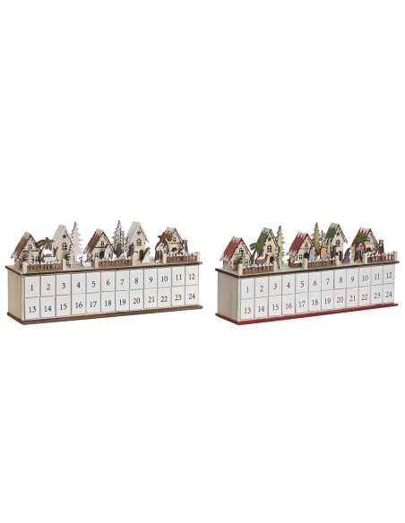 Calendrier de l’Avent DKD Home Decor Bois 45 x 11 x 23 cm (2 Unités)
