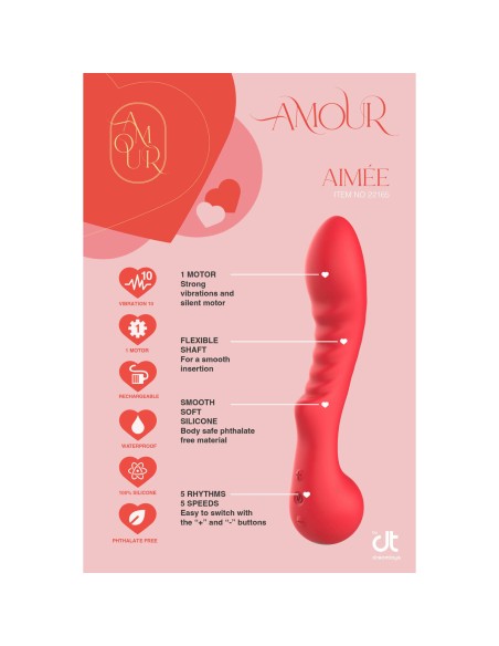 Vibromasseur classique Dream Toys Amour Flexible G-Spot Rouge