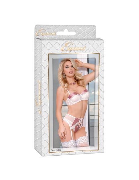 Ensemble de Lingerie Exposed Bleu Crème (S/M)