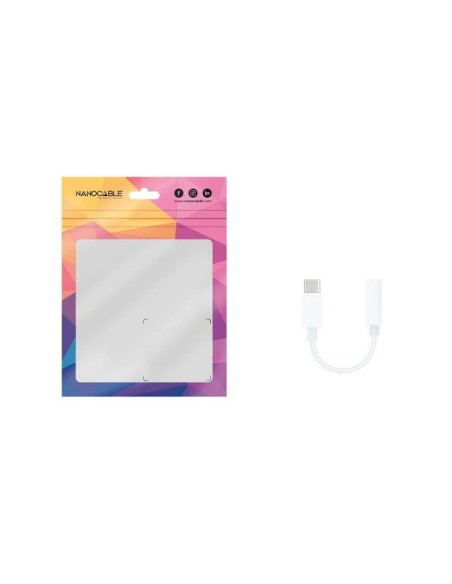 Adaptateur USB-C vers Jack 3.5 mm NANOCABLE 10.24.1205-W Blanc (1 Unité)