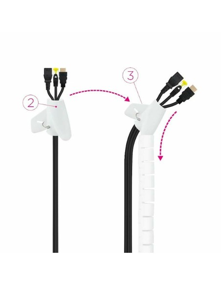 Organisateur de Câbles NANOCABLE 10.36.0003-W Blanc Ø 25 mm 3 m