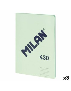 Carnet Milan 430 Vert A4 48 Volets 21 x 29,7 cm (3 Unités)