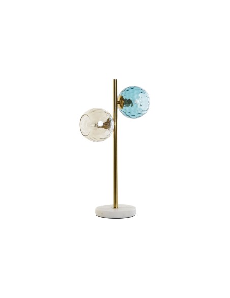 Lampe de bureau DKD Home Decor Multicouleur Doré Verre Mélamine 40 W 220 V 32 x 32 x 58 cm