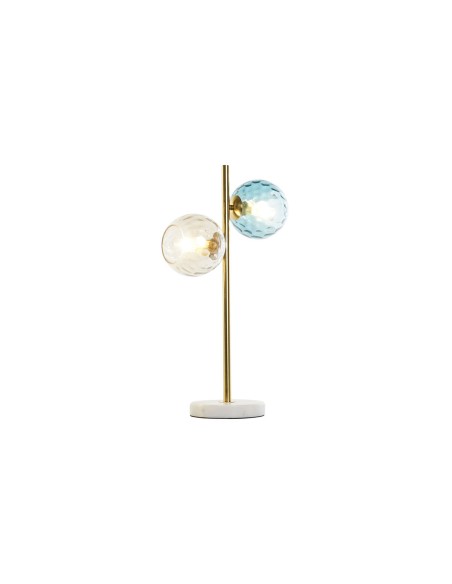 Lampe de bureau DKD Home Decor Multicouleur Doré Verre Mélamine 40 W 220 V 32 x 32 x 58 cm