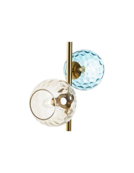 Lampe de bureau DKD Home Decor Multicouleur Doré Verre Mélamine 40 W 220 V 32 x 32 x 58 cm