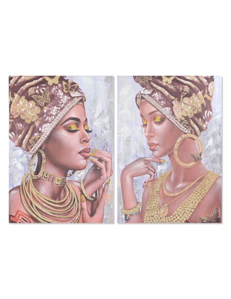 Cadre Home ESPRIT Colonial Africaine 70 x 3 x 100 cm (2 Unités)