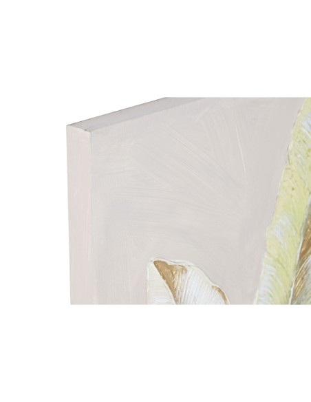 Cadre Home ESPRIT Vert Doré Toile Bois MDF Palmiers Tropical 50 x 3 x 100 cm (2 Unités)
