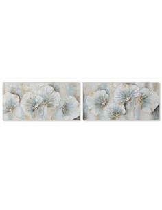 Cadre Home ESPRIT Bleu Doré Toile Bois MDF Traditionnel 120 x 3 x 60 cm (2 Unités)
