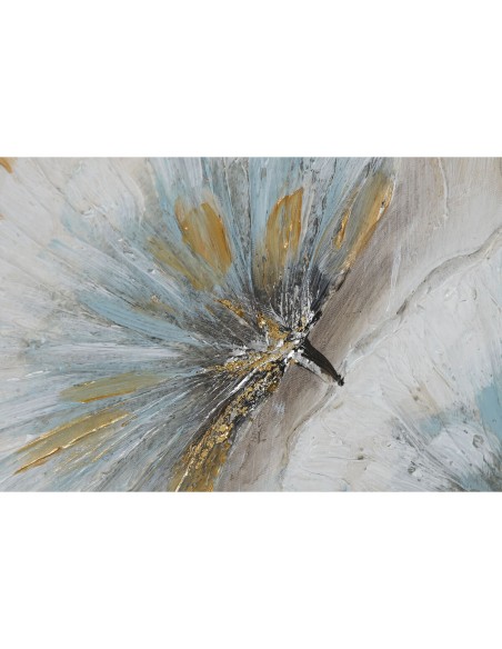 Cadre Home ESPRIT Bleu Doré Toile Bois MDF Traditionnel 120 x 3 x 60 cm (2 Unités)