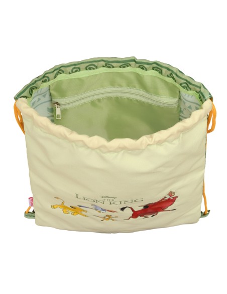 Sac à dos serré par des ficelles Mufasa Vert Beige 26 x 34 x 1 cm