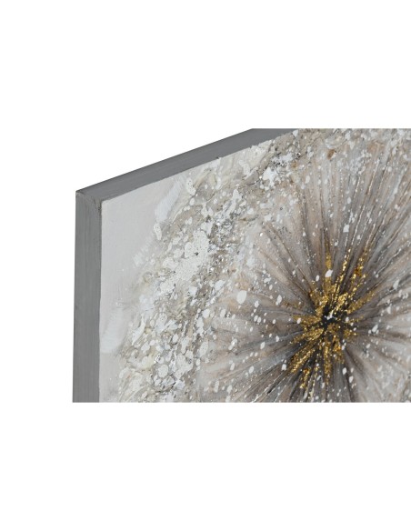 Cadre Home ESPRIT Blanc Gris Toile Bois MDF Romantique 80 x 3 x 80 cm (2 Unités)