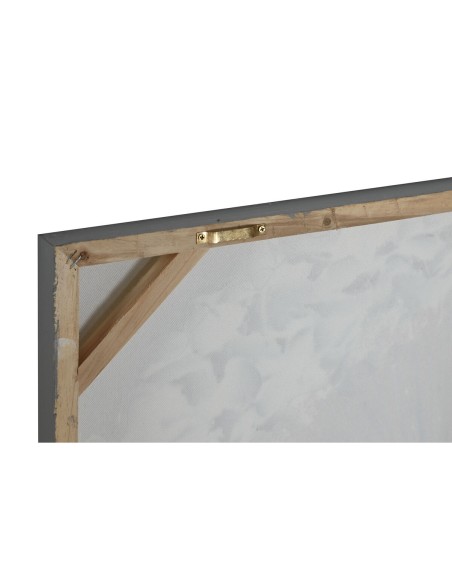 Cadre Home ESPRIT Blanc Gris Toile Bois MDF Romantique 80 x 3 x 80 cm (2 Unités)