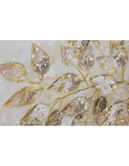 Cadre Home ESPRIT Doré Toile Bois MDF Arbre Traditionnel 120 x 3 x 60 cm (2 Unités)