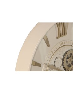 Horloge Murale Home ESPRIT Beige Doré Verre Fer 60 x 8 x 60 cm