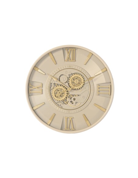 Horloge Murale Home ESPRIT Beige Doré Verre Fer 60 x 8 x 60 cm
