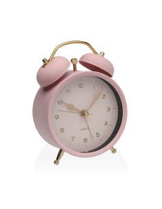 Pendule Réveil Versa Rose Métal 5,4 x 13,5 x 9,7 cm