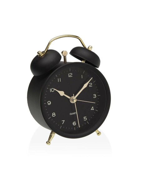 Pendule Réveil Versa Noir Métal 5,4 x 13,5 x 9,7 cm