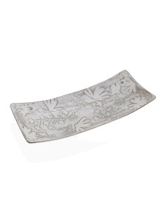 Centre de Table Versa Blanc Fleurs 16 x 4,5 x 38,5 cm 2