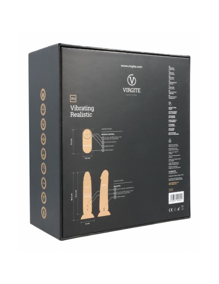 Gode réaliste Virgite R11 Noir 14,4 cm