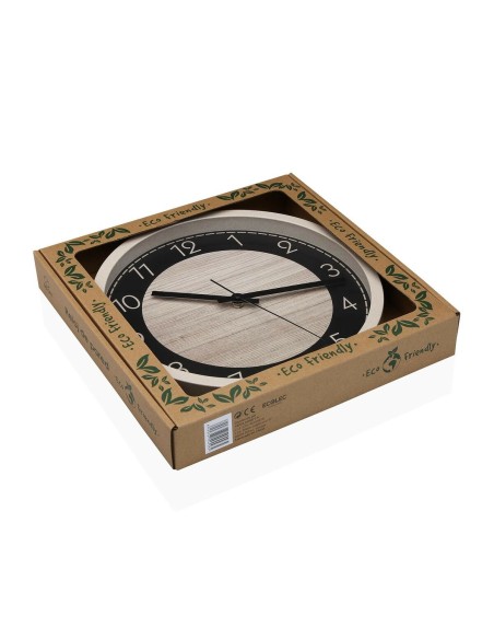 Horloge Murale Versa Noir Bois 4,2 x 30 x 30 cm