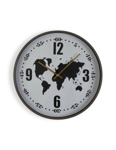 Horloge Murale Versa Métal Mappemonde 4,1 x 40,6 x 40,6 cm