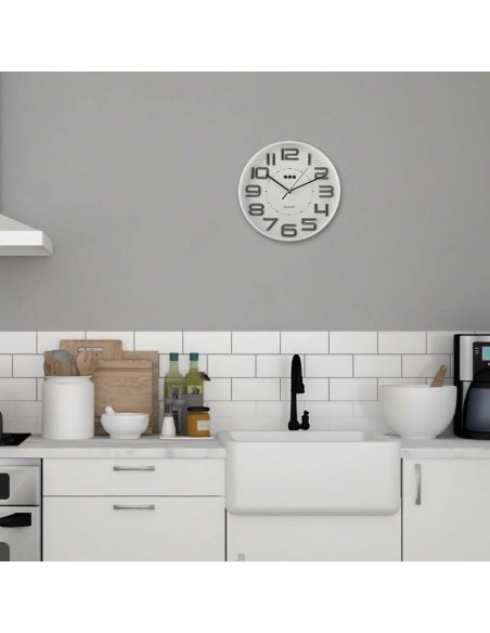 Horloge Murale Versa Blanc polypropylène 3,7 x 30 x 30 cm
