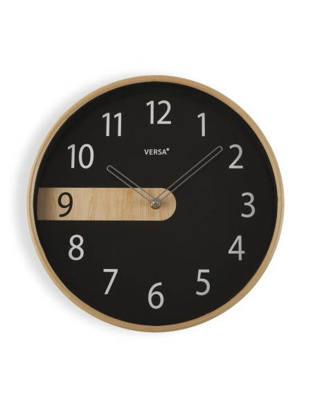Horloge Murale Versa Noir Plastique Quartz 4,3 x 30,5 x 30,5 cm